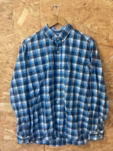 Vintage Y2K Lacoste blue white grey check long sleeve Mod skinhead retro punk shirt size large 44